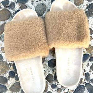 Jenni Kayne Shearling Slide Sandal, Size 40